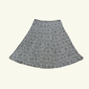 Lapis Black and White Geometric A-Line Skirt